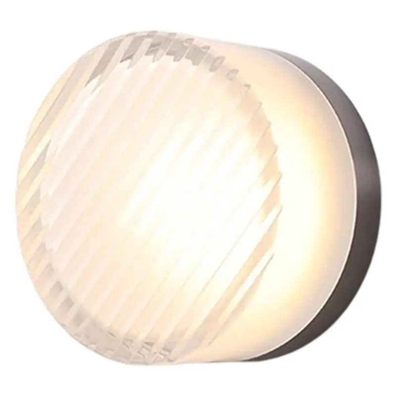 

PHFU-Modern Glass Round Wall Sconce Light Fixtures For Bedroom Bedside Hotel Background Decoration Nordic Colorful Luminaire