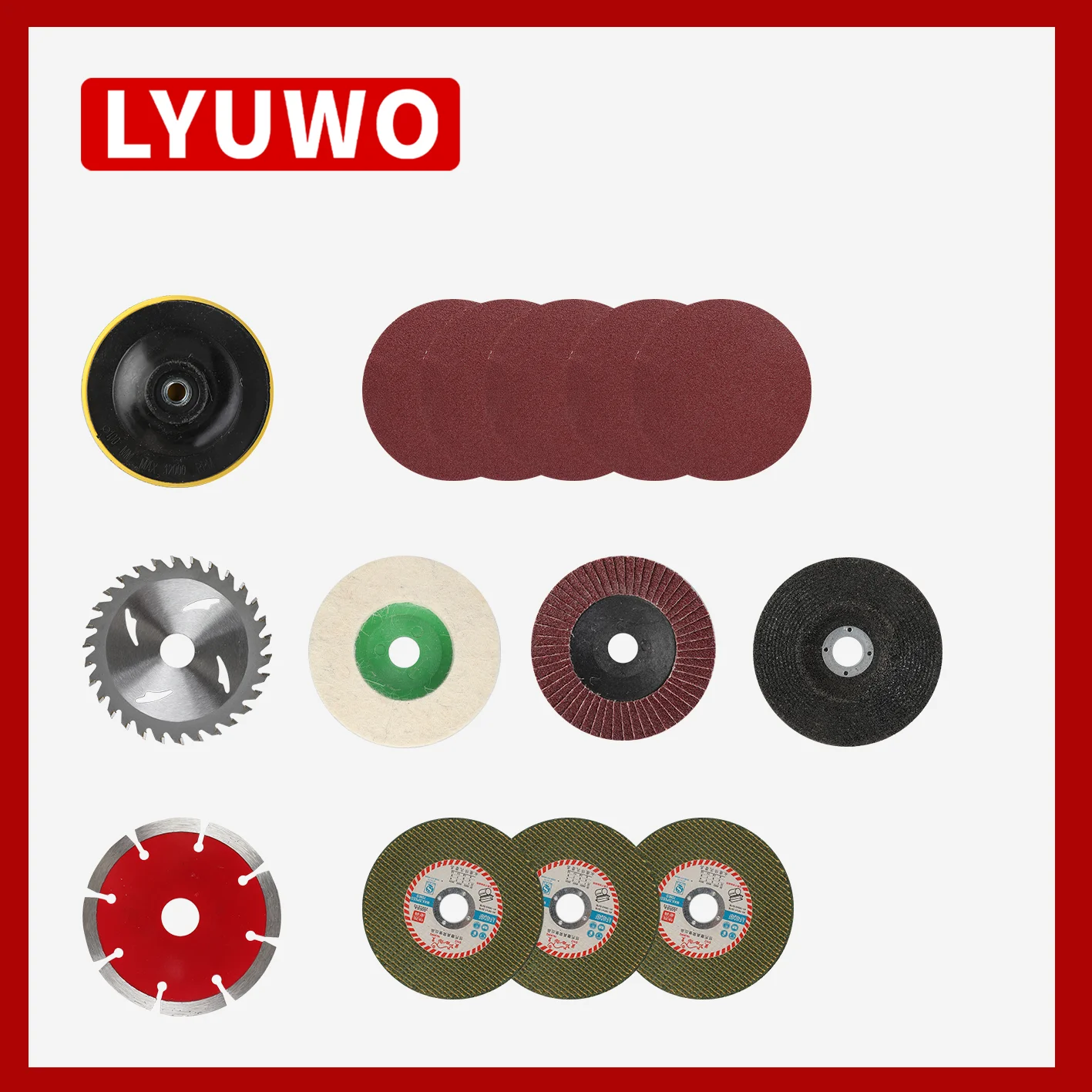 Grinding Wheel, Angle Grinder, Metal Cutting Blade, 100 Type Woodworking Saw Blade, Stone Grinding Blade, Polishing Blade Set