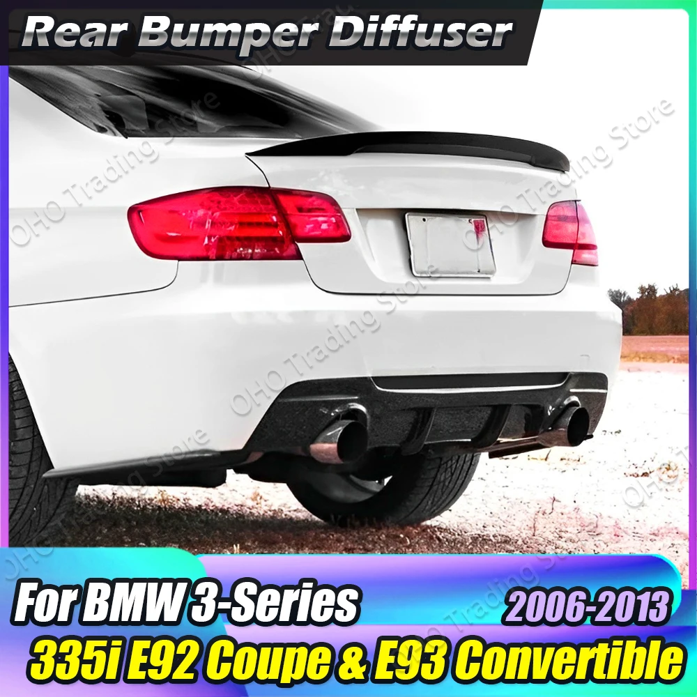 Labio difusor de parachoques trasero para BMW 328i 335i E92 Coupe E93 Convertible 2006-2013 con kits de carrocería de alerón divisores de labio doble ligero