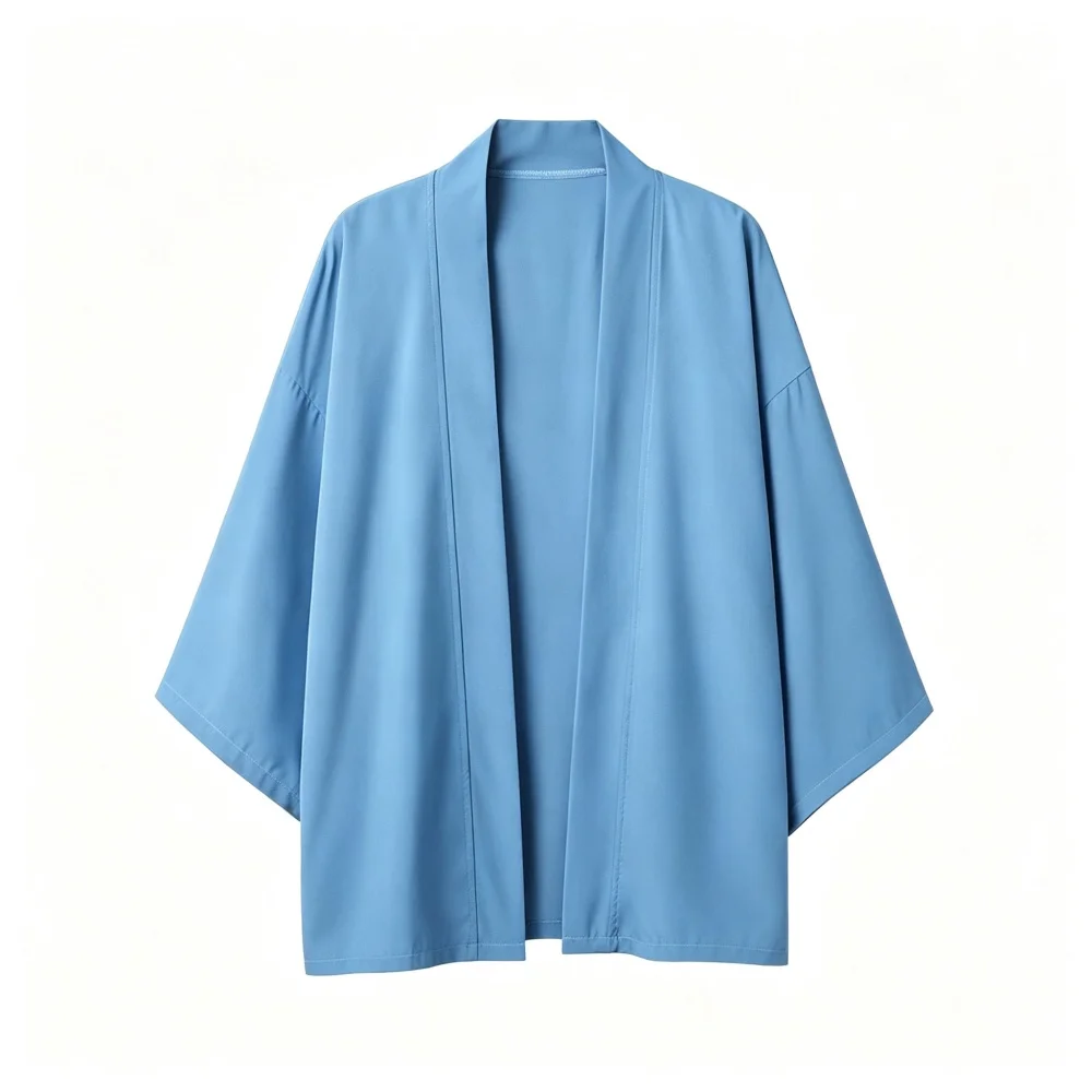 Unisex Anime Cosplay Short Kimono Haori Open Front Cardigan 3/4 Wide Sleeve Loose Outer Coat Photography Costume 15 Colors