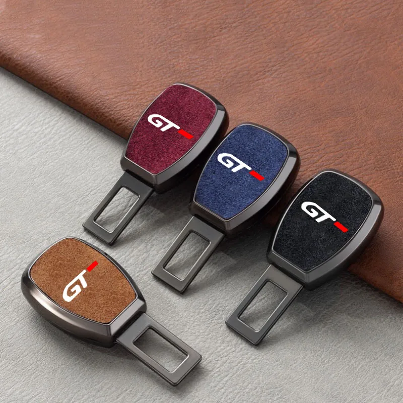 

1pcs chamois Car Seat Belt Extension Plug Metal Seat Belt Clip Adjustable Extender For Peugeot GT GTLine RCZ 308 508 3008 5008 A
