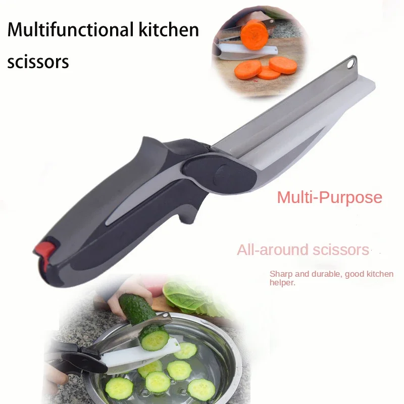 Trennbare Edelstahl Grill Steak Schneiden Schere Haushalt Gemüse Schere 2 In 1 Multi Küche Werkzeug Obst Messer – Detail 7