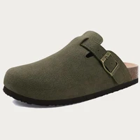 Evshine Cow Suede Cork Slippers Women Fashion Clogs Mules Footbed Cork Mules Men Baotou Slippers Summer Cork Sandals Comfy Mules - Image 4