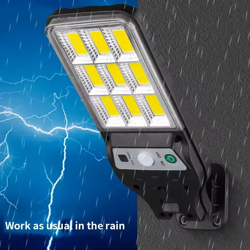 4PCS Solar Wall Light with Motion Sensor 108COB Outdoor 3 Modes for Terrace Garden Fence Pavilion and Terrace