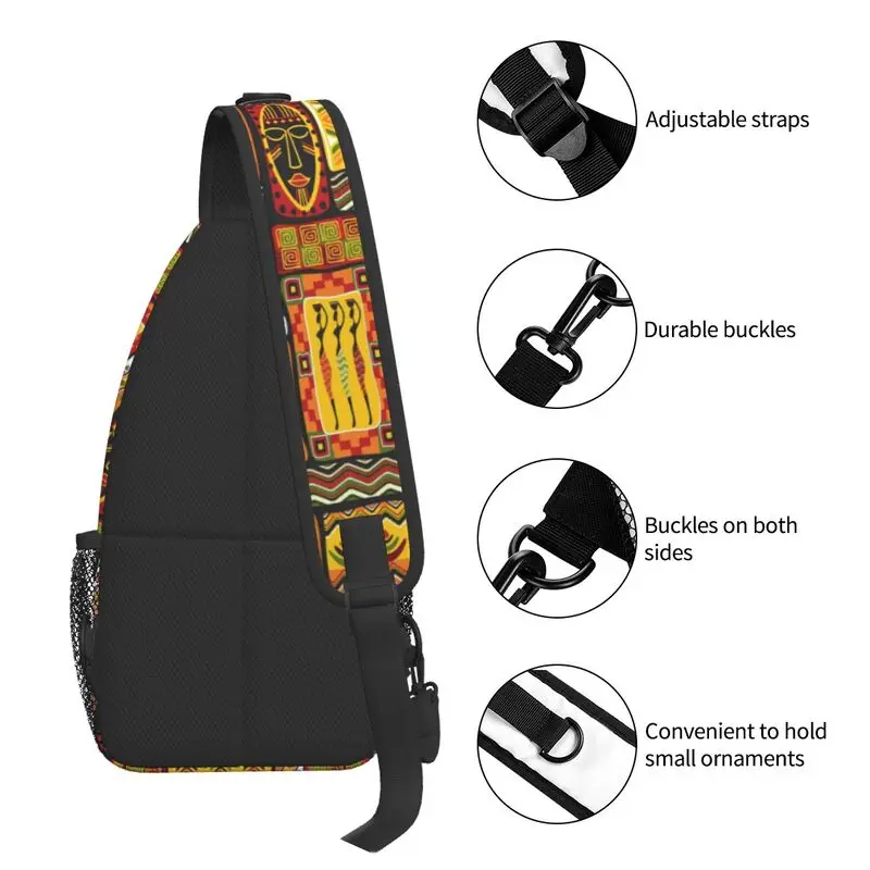 Fashion African Elements Pattern Crossbody Sling Backpack Men Africa Ethnic Culture Shoulder Chest Bags for Traveling