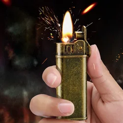Tang Grass Vintage Flint Kero sene Lighters Flame Retro Metal Grinding Wheel Petrol Cigarette Cool Lighters Creative Gadgets