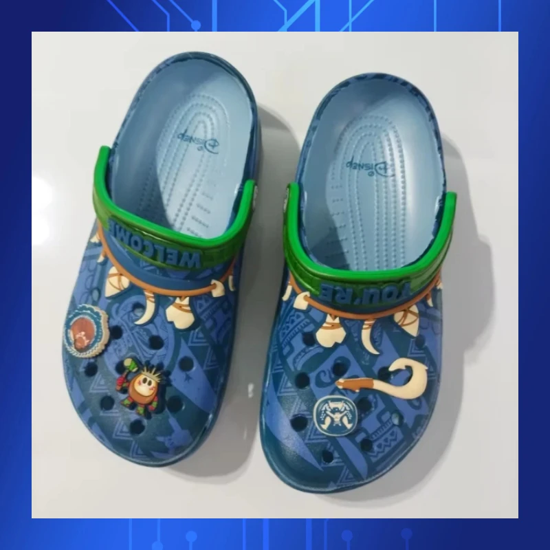 

Cartoon Disney Moana Ocean Romance Adult Hole Shoes Flat Slippers Non-Slip Wear-Resistant Beach Shoes Lazy Sandals Without Logo