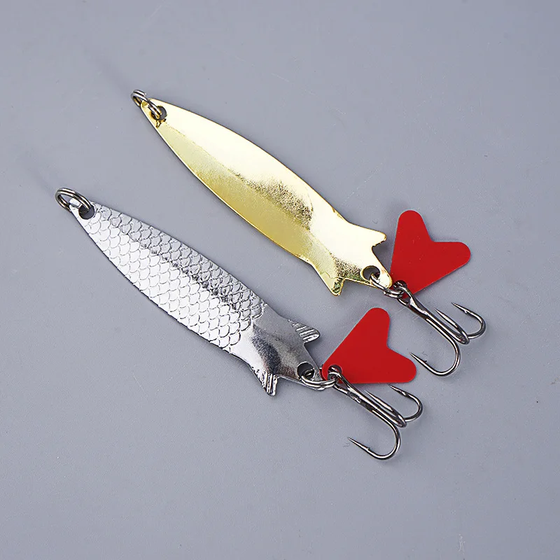 Angelköder Löffelköder Fischschuppen-Form Metall-Jigs 6cm 4,4g Harter Köder Weitwurf-Kunstköder Set 2 Stück SALE – Detail 5
