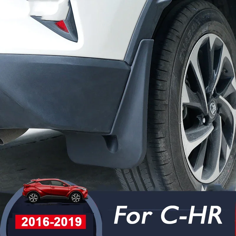 

4pcs Black Car Front Rear Mud Flap Mudguards Mudflaps Splash Guards Fender for Toyota C-HR CHR 2016 2017 2018 2019 Accessories