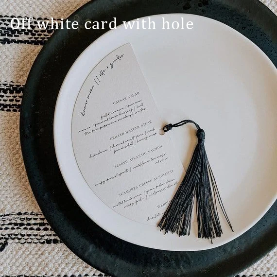 Custom Half Circle Wedding Menu Place Card Personalised Elegant Minimal Design Print Table Dinner Invitation Party Accessories