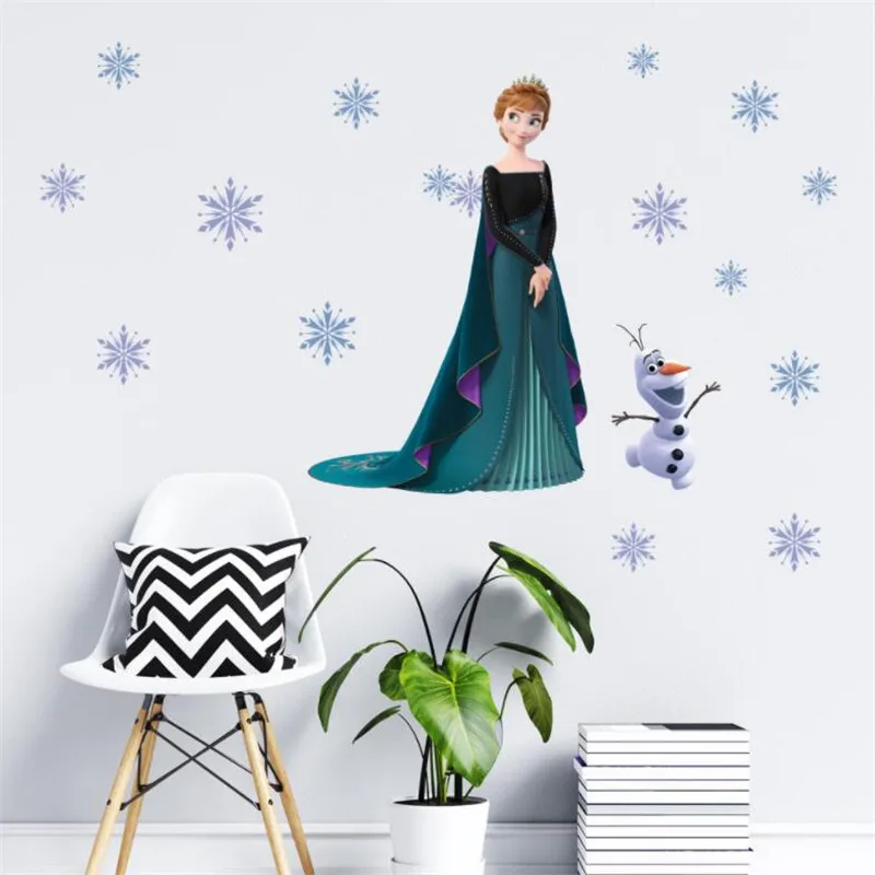 MINISO Anna Elsa Frozen Princess Wall Stickers per la camera dei bambini asilo soggiorno camera da letto decorazione della parete poster di film