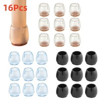 16pcs Silicone Chair Leg CapsFelt Non-slip Floor Protector Furniture Desk Rubber Feet Mat Bottom Cap Wood Floor Protector