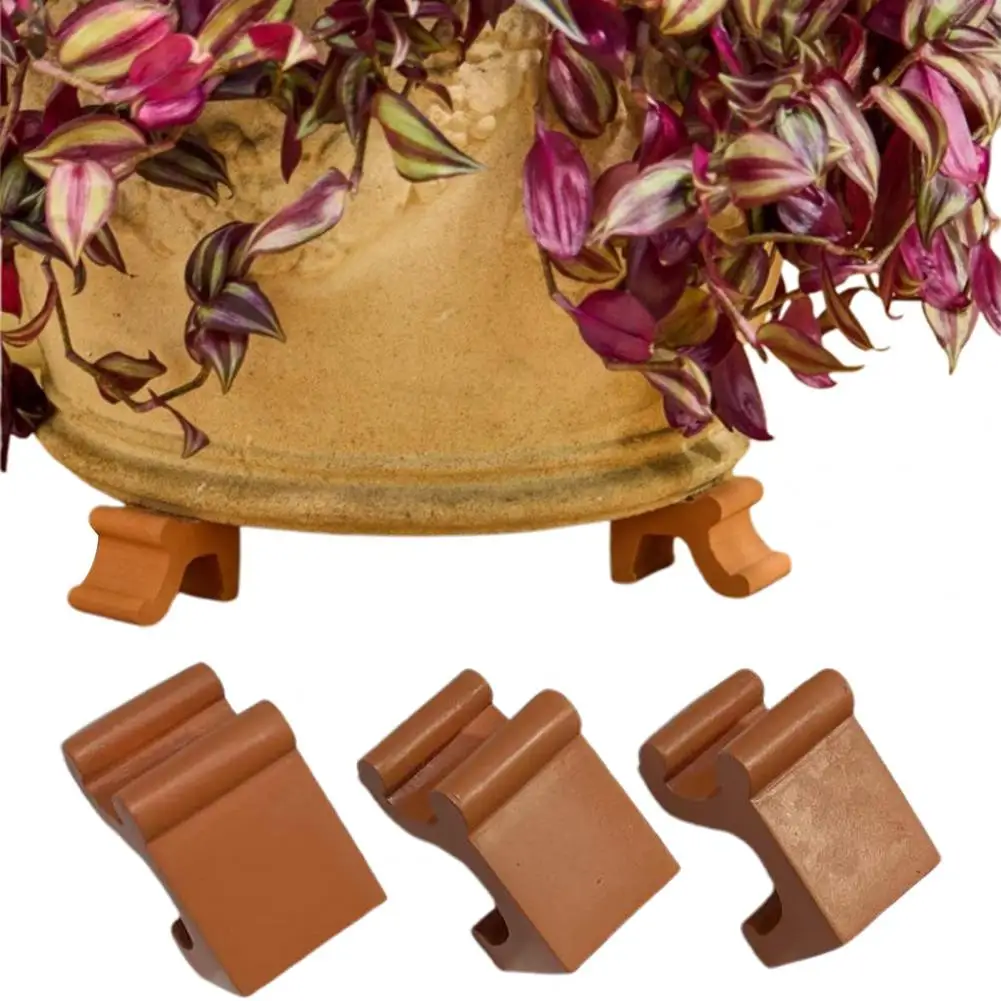 Plant Pot Riser Textured Plant Pot Support Resin Flower Pot Feet Set for Outdoor Indoor Potted Plants Decorative for Flowerpot