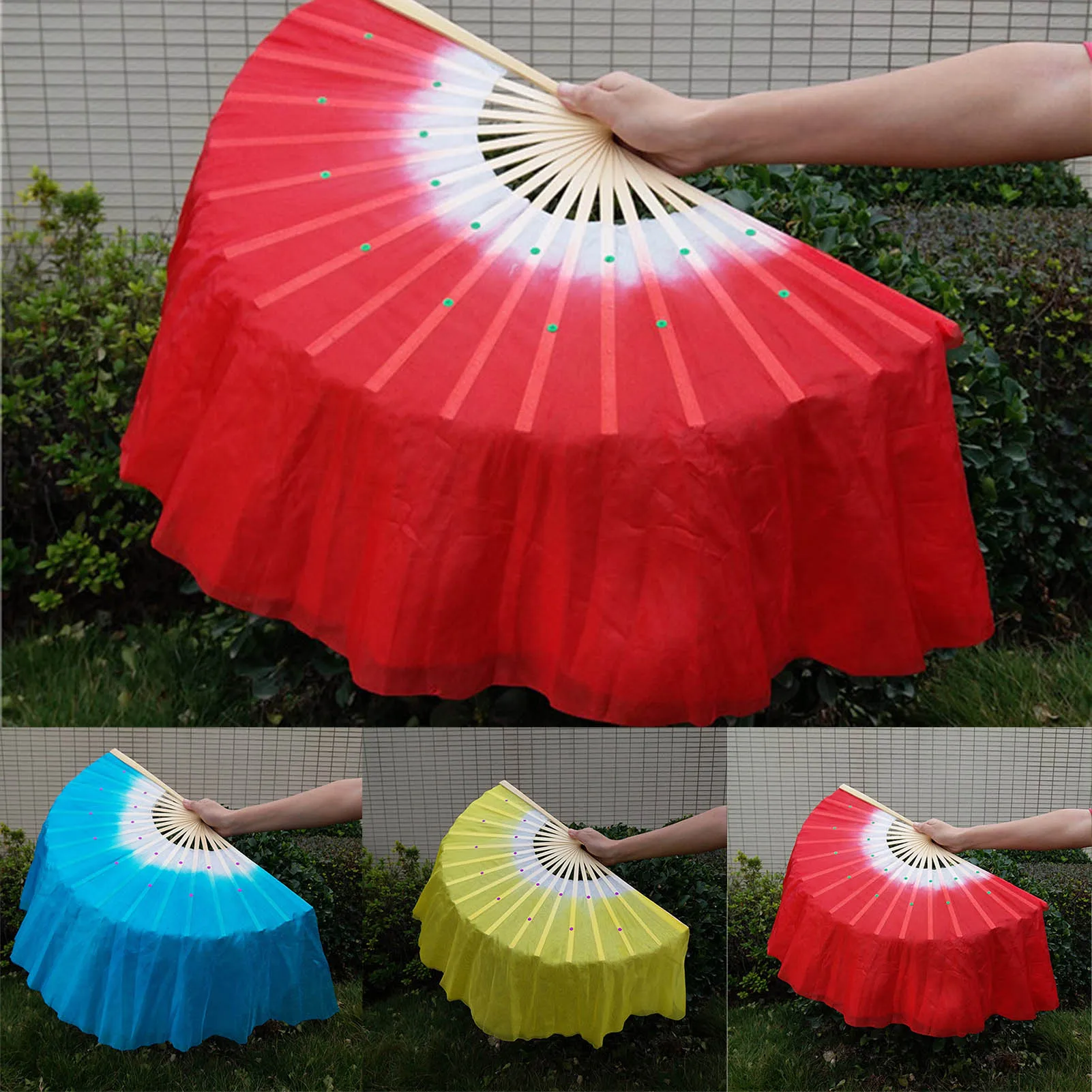 Chinese Style Handheld Folding Fans Vintage Style Gradients Hand Holding Fans for Hot Flash Decoration Music Festival XR-Hot