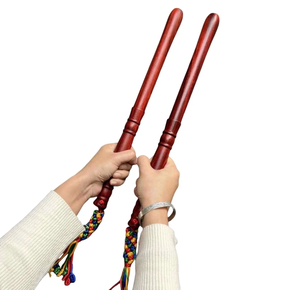 Premium Red Sandalwood Drum Sticks Pair, Exquisitely Carved Smooth Mallets for Chinese Tang Drum