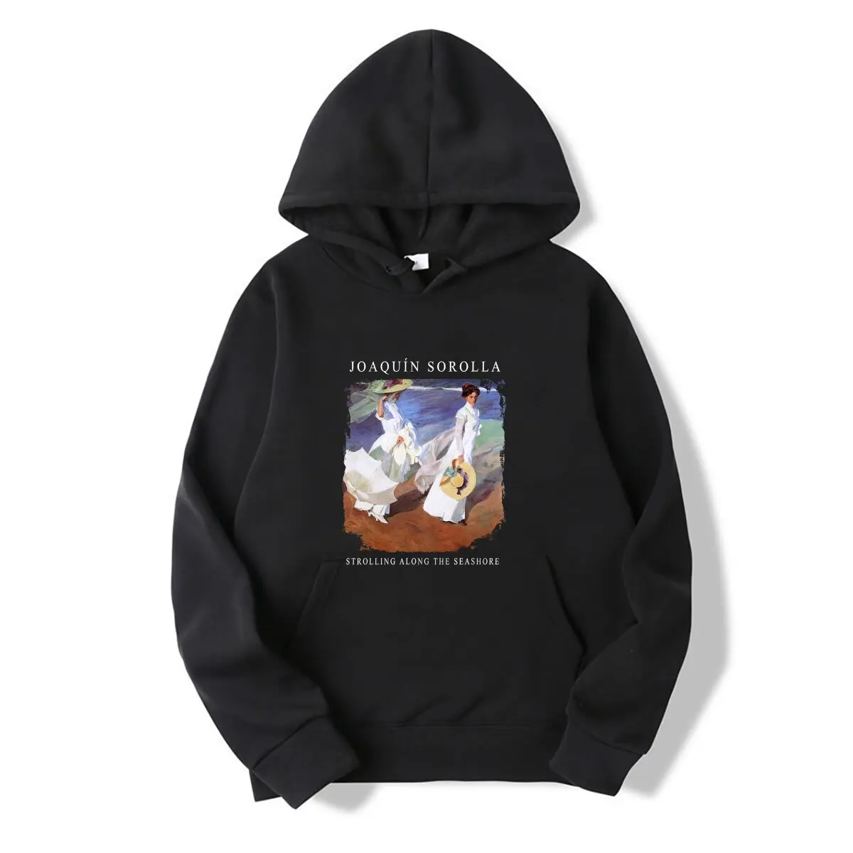 Joaquin Sorolla Strolling along the Seashore 1909 Artwork Hooded sweatshirt long sleeves