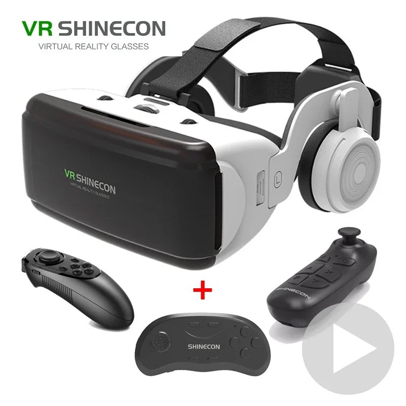 VR Glasses Virtual Reality 3D VR Glasses Google Cardboard Headset for Use with Smartphone Android Virtual Glasses with Gamepad