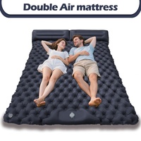 Two Person Foot Pedal Inflatable Bed, Widened Camping Sleeping Mat Outdoor TPUInflatable Mattress Lightweight Home Nap Mat 200cm