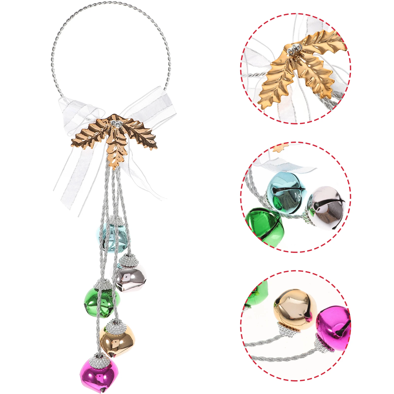

Iron Christmas Bells Colorful Shiny Hanging Ring Pendant Decorative Ornament For Christmas Tree Door Home Yard Garden Gift