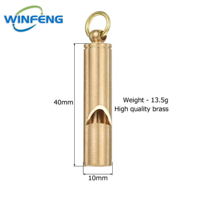 Premium Solid Brass Whistle Super Loud Outdoor Emergency Survival Whistle Key chain for Camping Hiking Hunting Pet Training