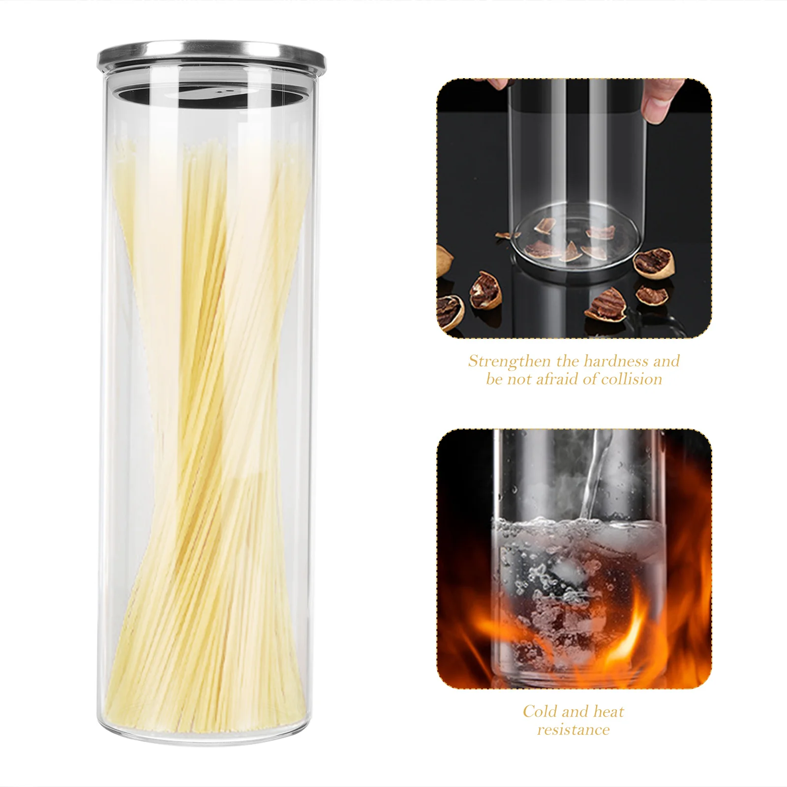 

1Pcs Food Storage Jar Premium Glass Sealed Container Kitchen Storage Bottle Fresh-Keeping Canister Organizer