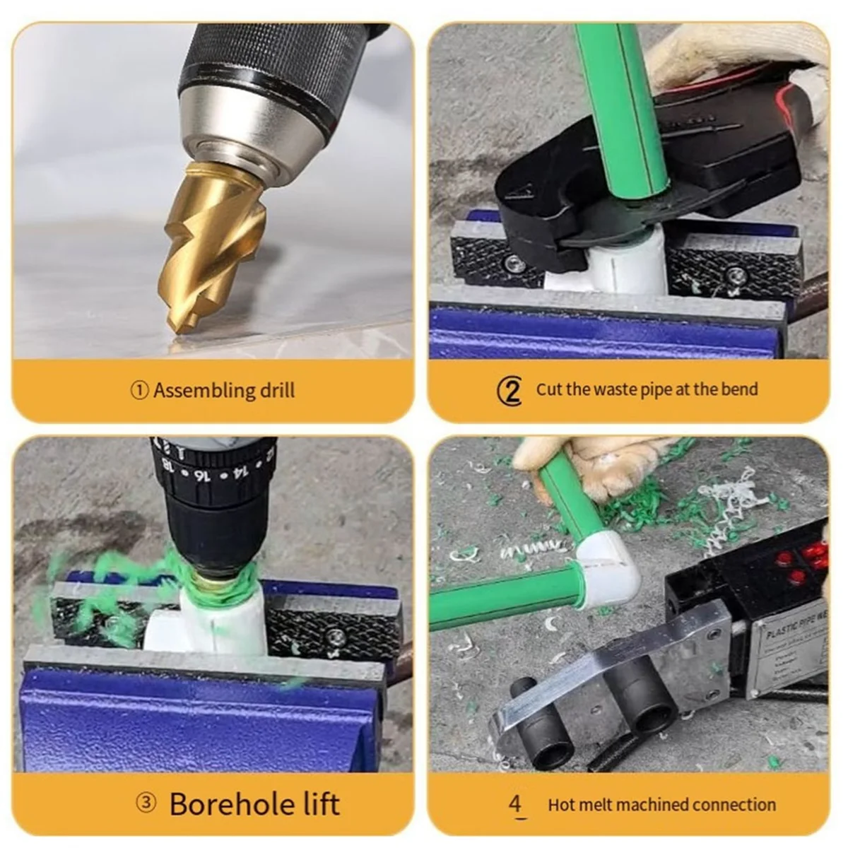 3 ชิ้น 20/25/32 มิลลิเมตรขั้นตอนเจาะบิตจํากัดหมุน Groove PPR ยกกรวยเจาะ Bits สําหรับท่อ Reaming