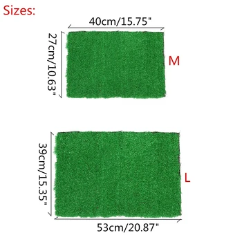 개 변기 잔디 오줌 패드, 인공 잔디 변기 매트, 실내 변기 트레이너 잔디 잔디 패드, 애완 동물 용품 M 