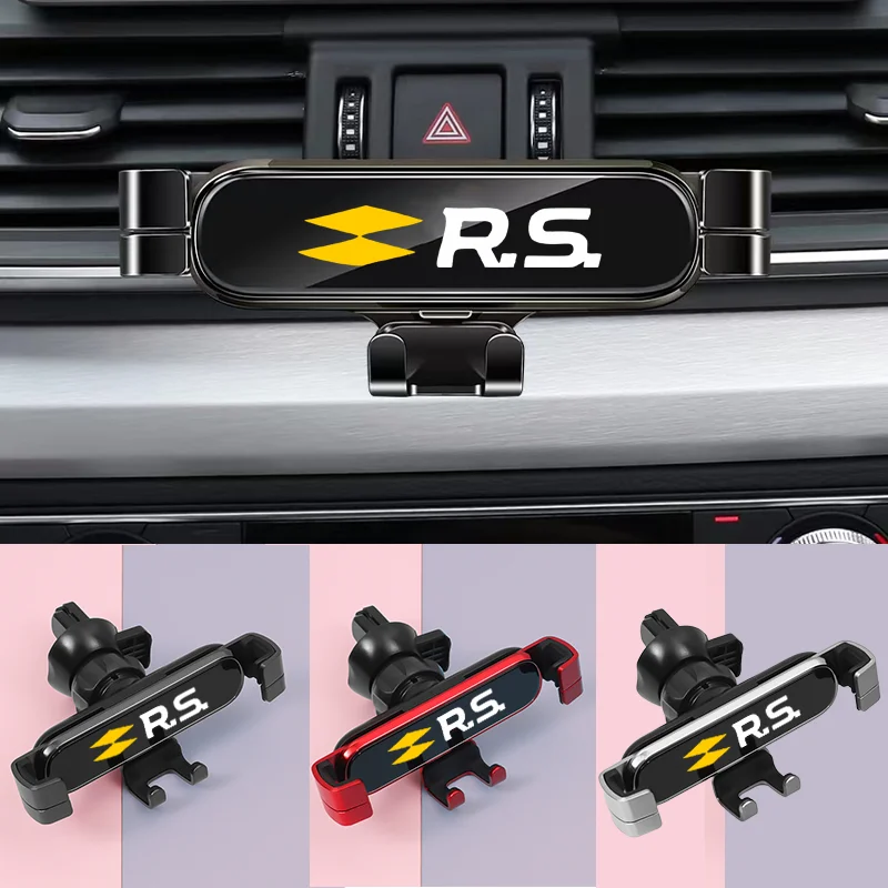 Car Phone Holder Car Air Outlet-Holder Mobile Phone Car Emblem Bracket Support For Renault RS Line Car Interior Accessories