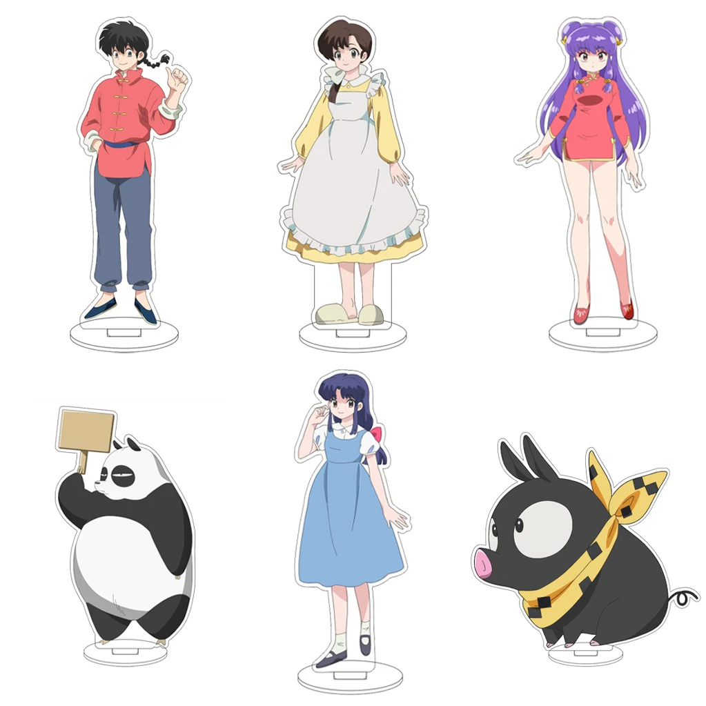 Figura Acrílica de 16CM del Anime Ranma 1/2, Saotome Ranma, Akane Tendo, Hibiki, Ryoga, Shampoo, Saotome Genma, con Base, Adornos, Regalos