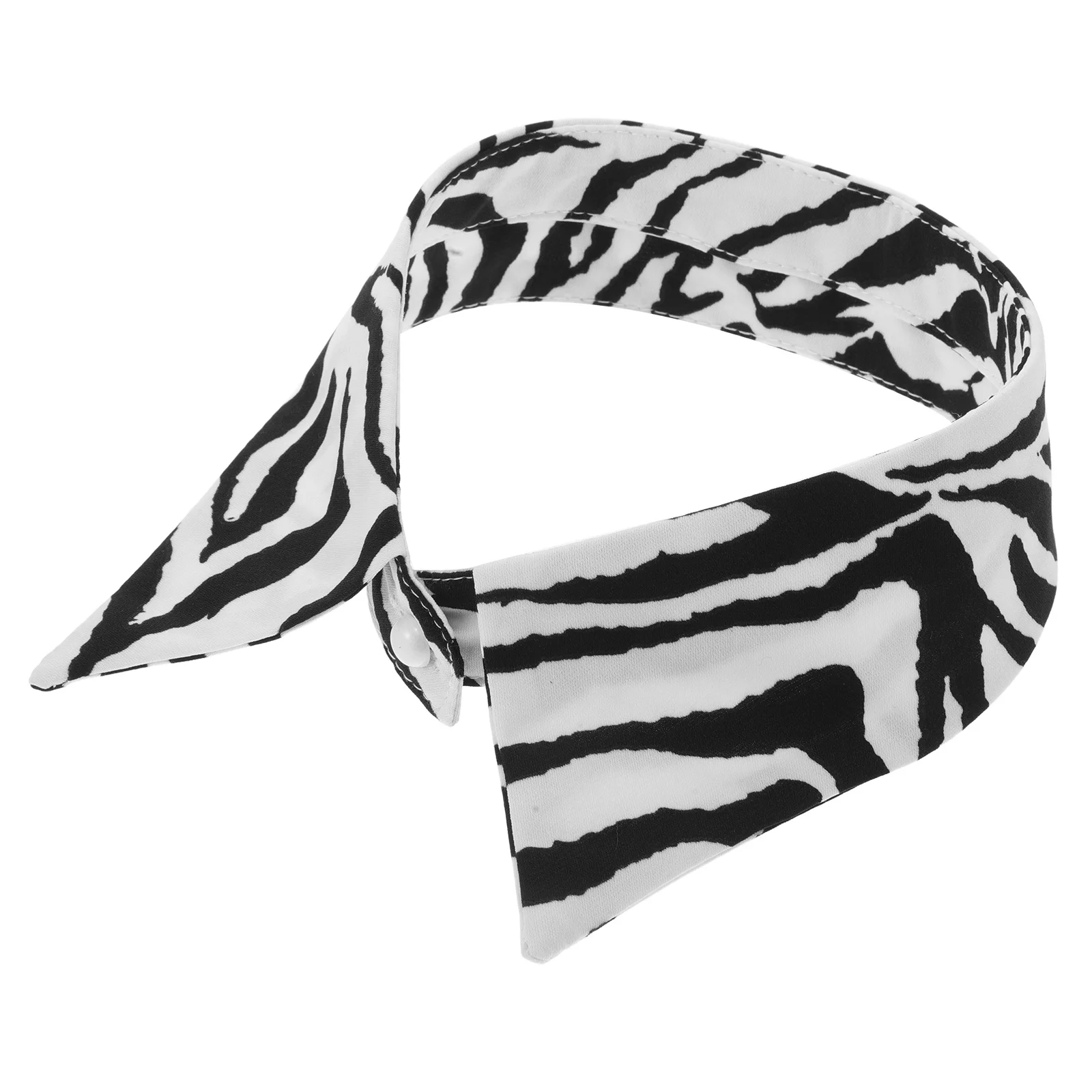 

Detachable Zebra Print Fake Collar Women Girls Pointed Stand Collar Lightweight Chiffon Multifunctional Neck Accessory