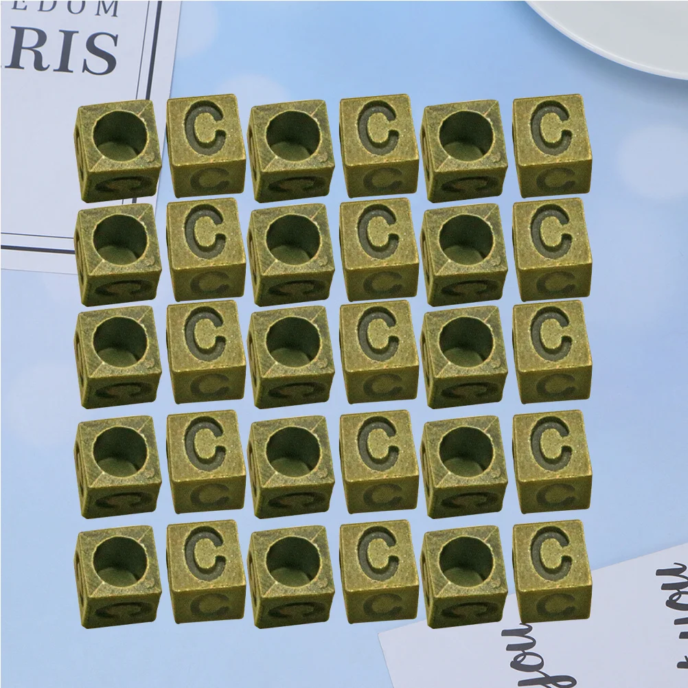 

100 шт. квадратные бусины-разделители из сплава с буквами, маленький размер, древние голубые DIY ювелирные изделия, браслет, ожерелье, аксессуары, подвески