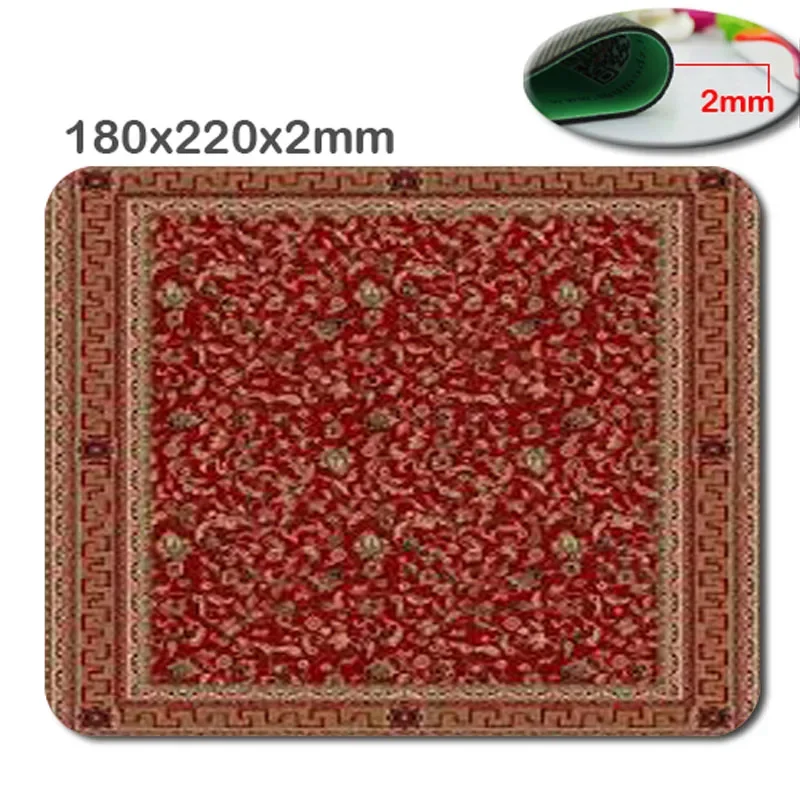 Size Is 180x22OX2MM Mousepads Design Your Own Oriental Mouse Mats Persain Rug Fashion Hot Red Note Pad Mouse Mat Natural...