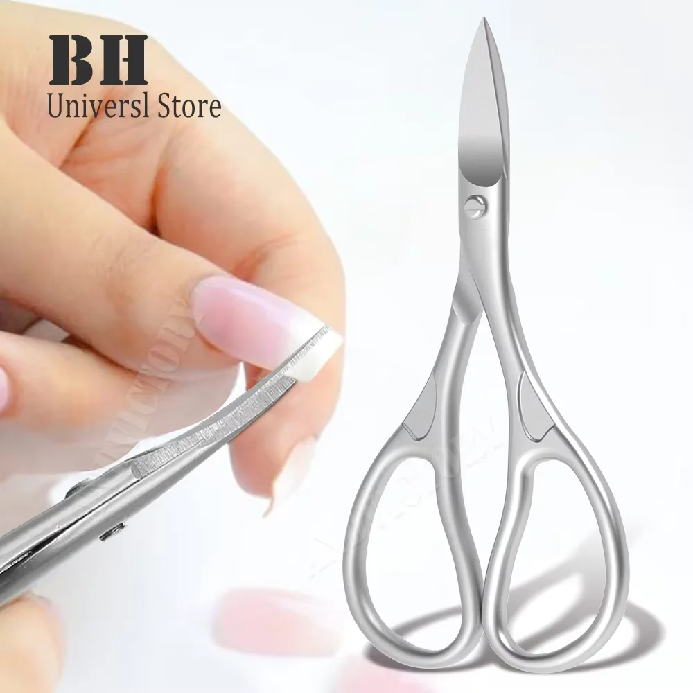 1Pcs Pedicure Fingernail Toenail Clipper Professional Nail Cutter Scissors Eyebrows Eyelash Multi-purpose Curved Blade Manicure