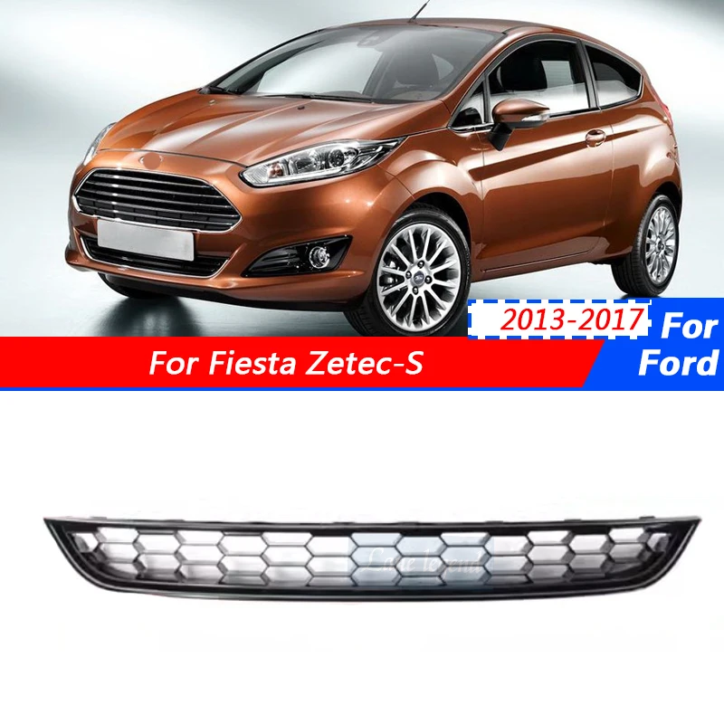 Honeycomb Mesh Car Front Bumper Radiator Grillefor Ford Fiesta Zetec-S 2013-2017 Mesh Center Racing Grills Tuning Accessories