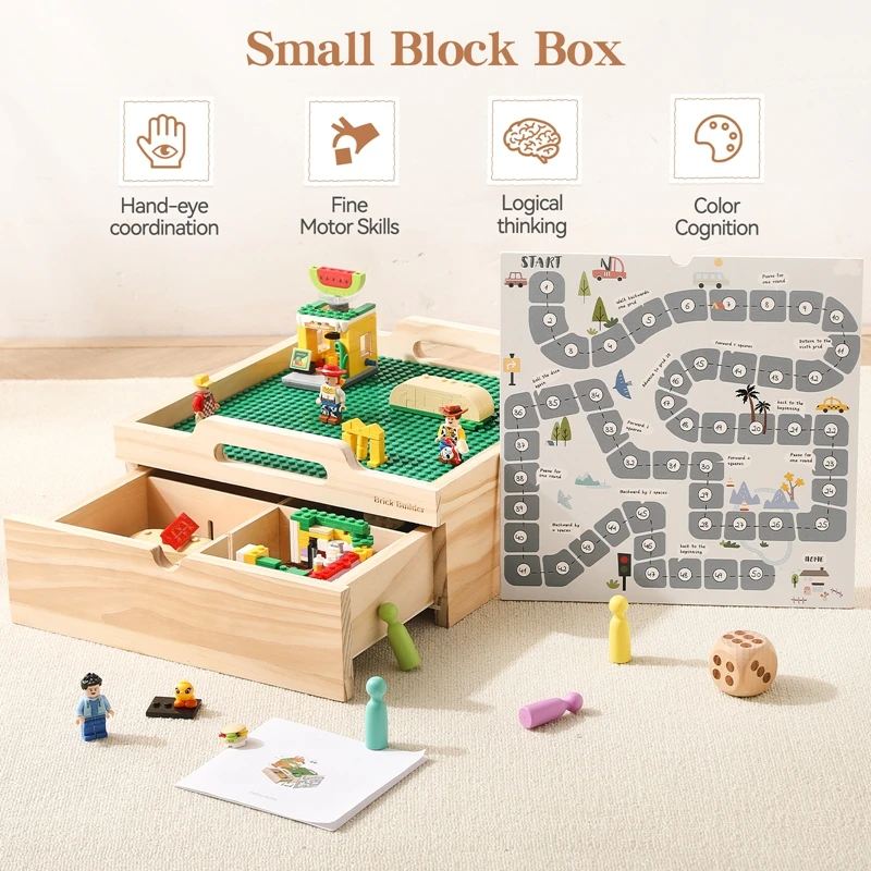 คลาสสิก Baseplate Building Blocks กล่องเก็บหมากรุกบินของเล่นเด็ก DIY พลาสติก Board Building Blocks Baseplates ของเล่นก่อสร้าง