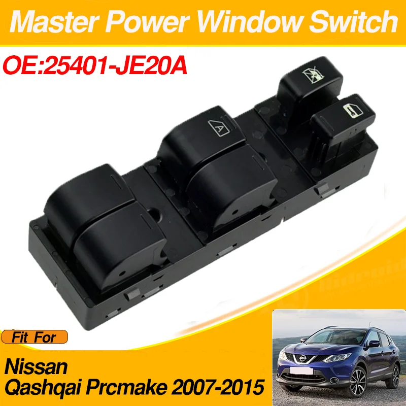 

Переключатель главного стеклоподъемника 25401-JE20A 16 + 3 Pin для Nissan Qashqai Prcmake 2007-2015 25401JE20A