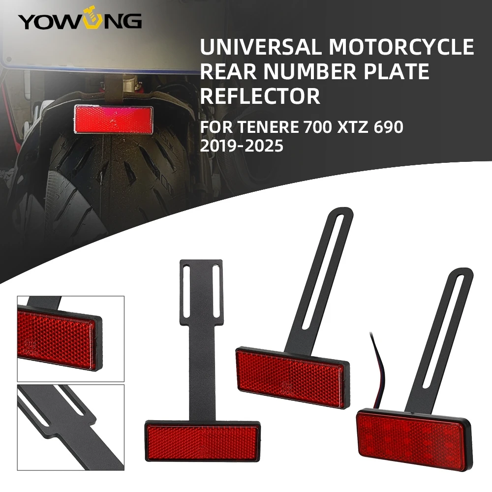 

Motorcycle Accessories For Yamaha TENERE700 Tenere 700 XTZ 690 XTZ690 2019-2024 2025 License Plate Holder Extend Tail Reflector