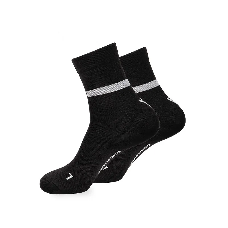 Men Outdoor Sports Elite Socks Breathable Cushion Middle Tube Marathon Running Fitness Gym Training Crew Cycling Socks