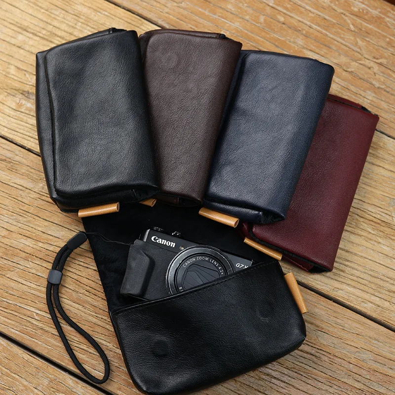 PU Leather Camera Case Bag For Ricoh GR II III IIIx GR3X GR3 GR2 Sony ZV1 RX100 Canon G7X G9X SX740 SX730 SX720 SX620 SX610