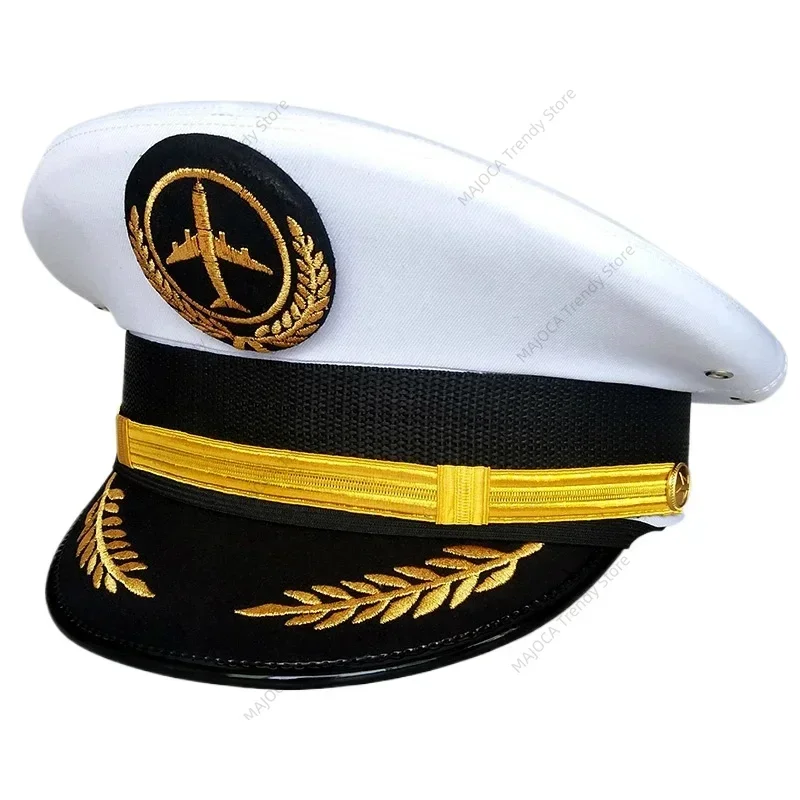 Pilot Hats Aircraft Emblem Visor Hat Men Military for Flight Attendant Accessories Militar Airplane Pilot Caps