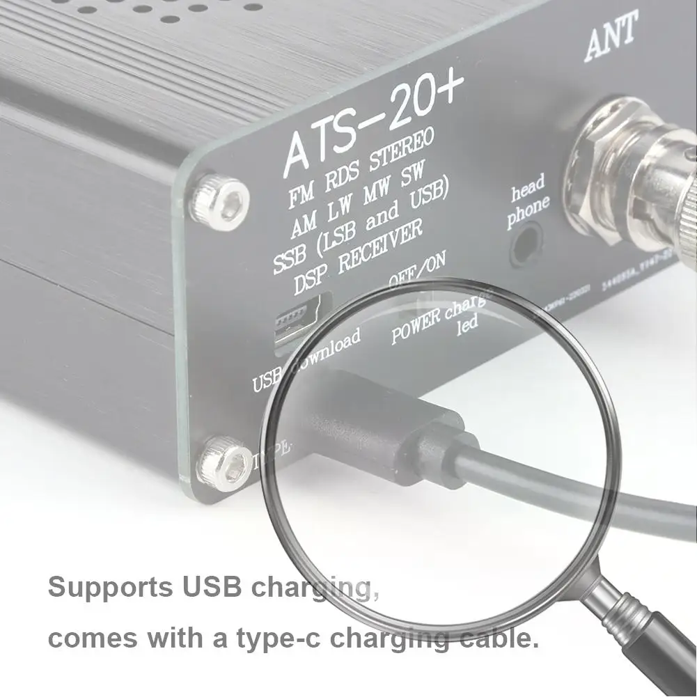 

ATS-20+Si4732 Full Band Receiver Scanner 0.96 Inch OLED Screen FM AM SSB Scanner FM AM MW&SW SSB LSB & USB with Antenna