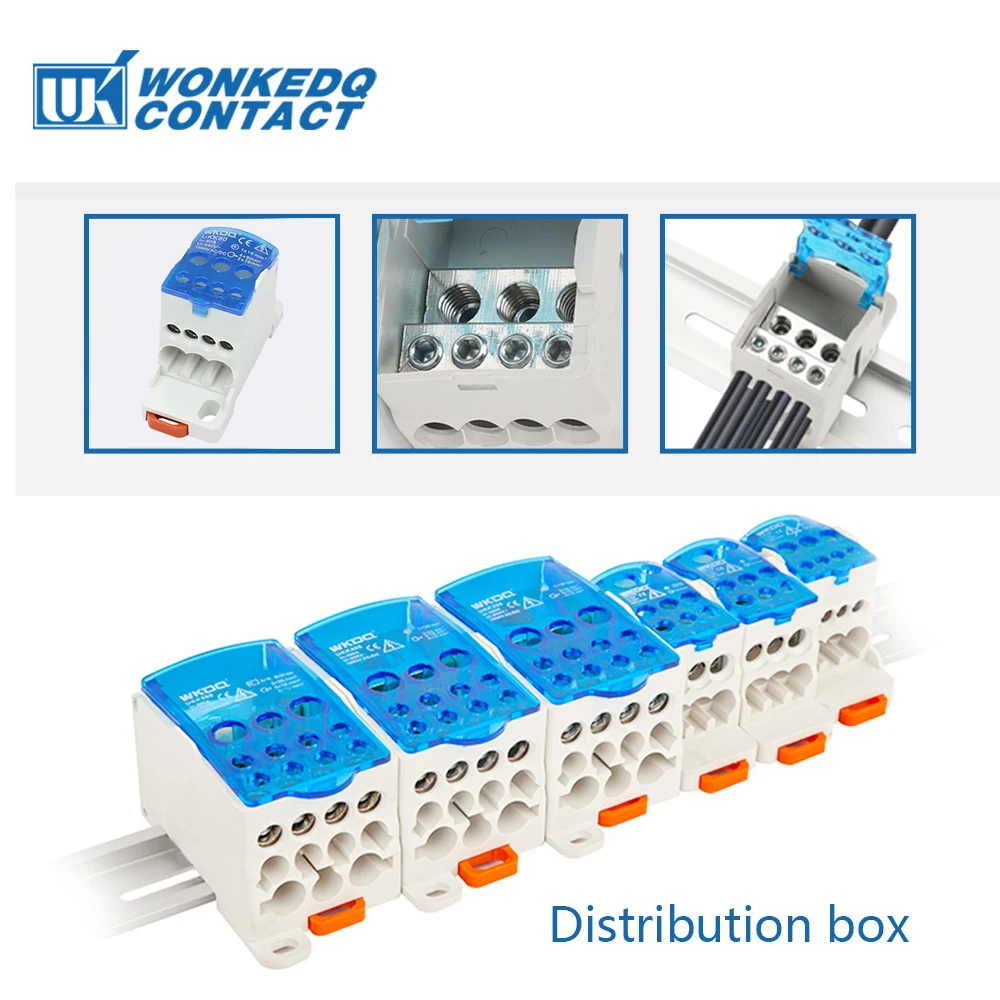 UKK-Verteilerkasten, eins in, mehrere Ausgänge, Strom, elektrischer Anschluss, Anschluss, DIN-Schienen-Klemmenblock, UKK80A/125A/160A/250A/400A