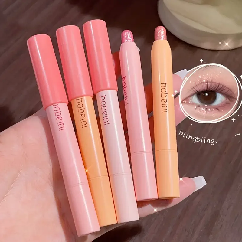 Vibrant Glitter Eyeshadow Stick – langlebig, Glitzer-Textmarker für Anfänger, Musikfestival, rosa und nacktes Augen-Make-up, koreanischer Stil