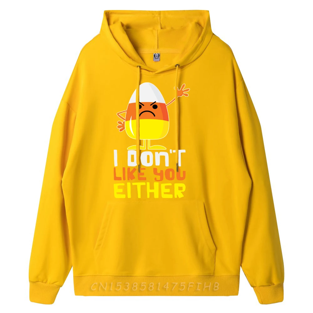I Don t Like You Either Funny Halloween Candy Corn Graphic Sweatshirts Men Oversized Mans Men's Clothing Deals Casual