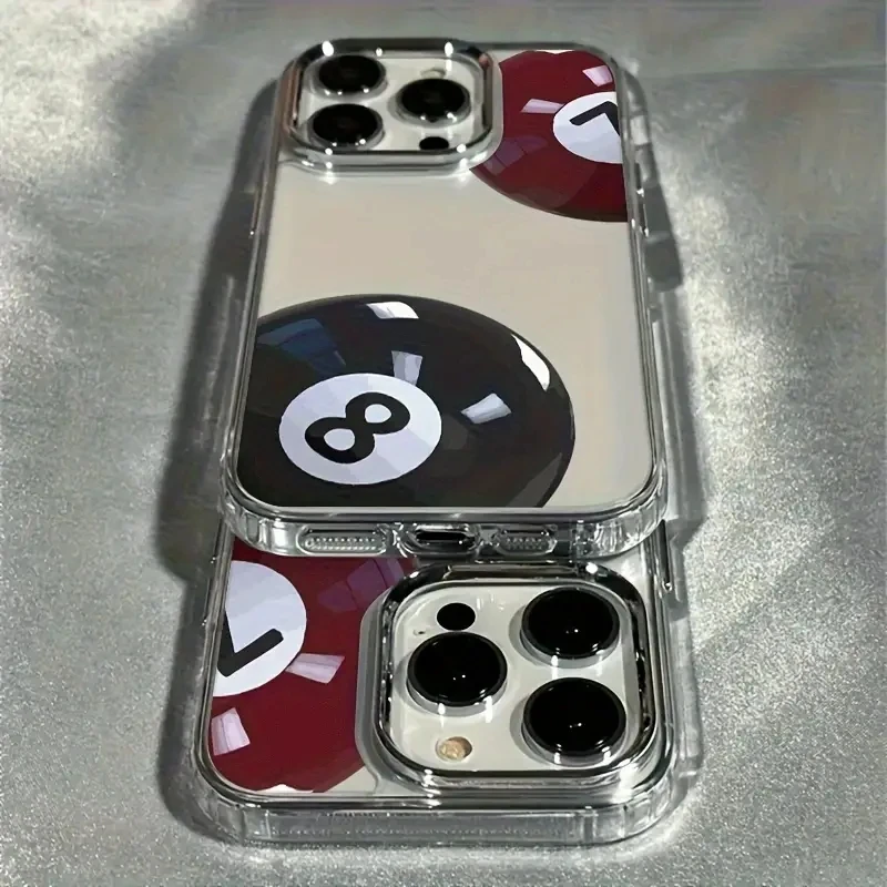 Lucky Number 8 Pattern Clear Phone Case For iPhone 16 17 Pro Max 15 14 13 12 11 Pro Max Air 16E X XS XR 7 8Plus Lens Frame Cover