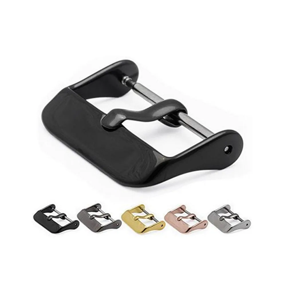 

4pcs 16mm Watch Clasp Stainless Steel Watch Band Buckle (2pcs Watch Band Buckle + 2pcs Watch Tool, Black)