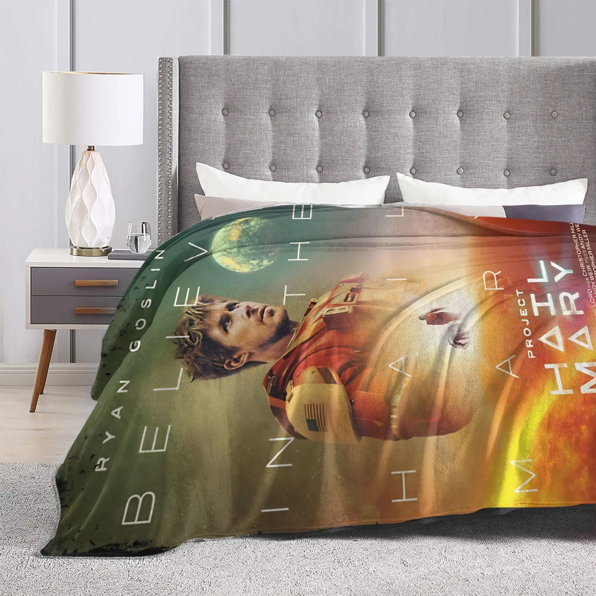 Project Hail Mary  Si Fi Flannel Blankets  Vintage Throw Blanket for Bed Sofa Couch 125*100cm Plush Thin Quilt