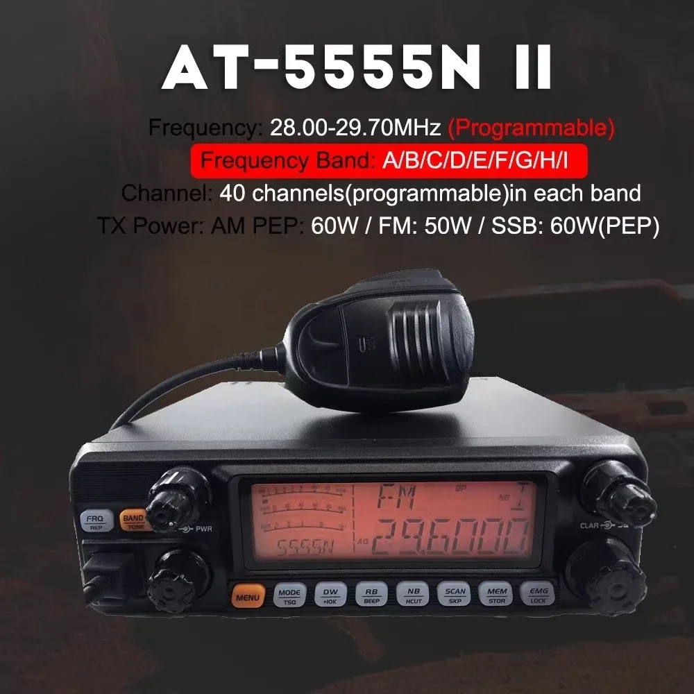 Adapted for AT-5555N II (25.615~ 30.105MHz) second generation new model, car CB walkie-talkie