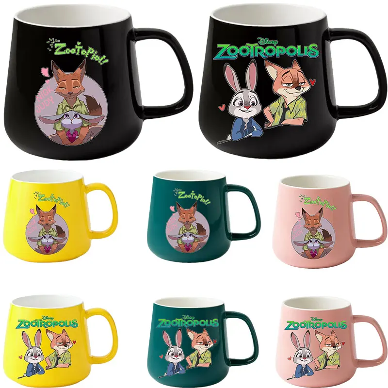 400 مللي ديزني Zootopia أكواب السيراميك أكواب القهوة زوجين كوب الشاي بالحليب الحديثة أسلوب بسيط دقيق الشوفان الإفطار القدح درينكوير المطبخ #1