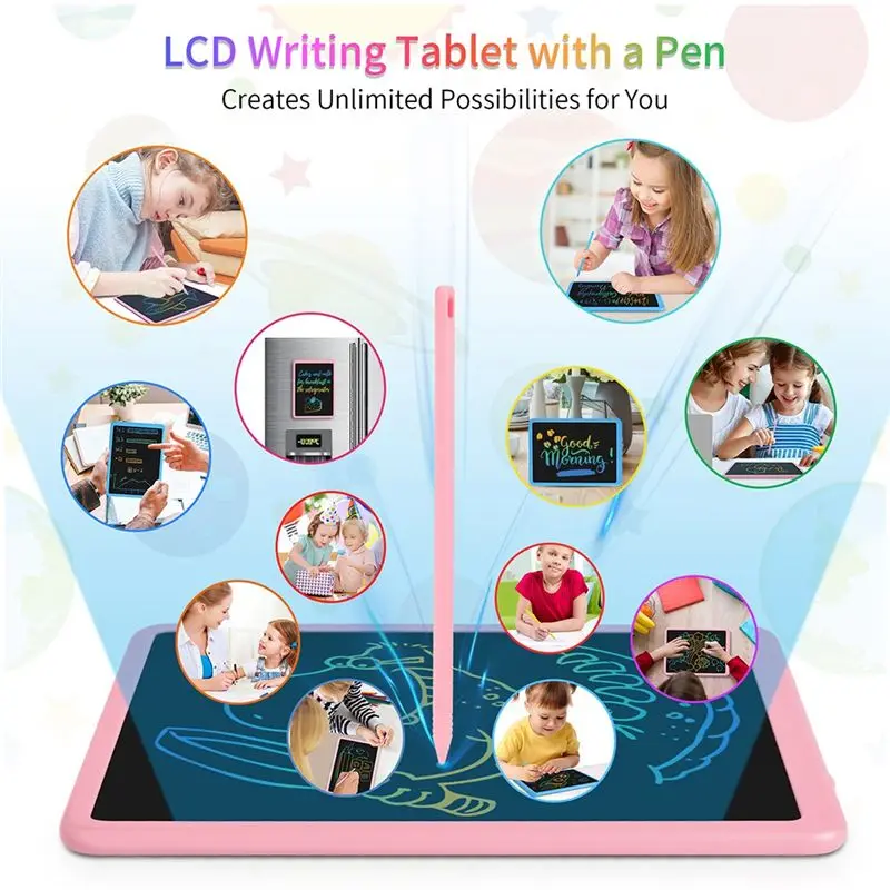 a65i-11-インチ描画ボード手書きボード-lcd-ライティングボード落書き電子ライティングボード子供用黒板ピンク